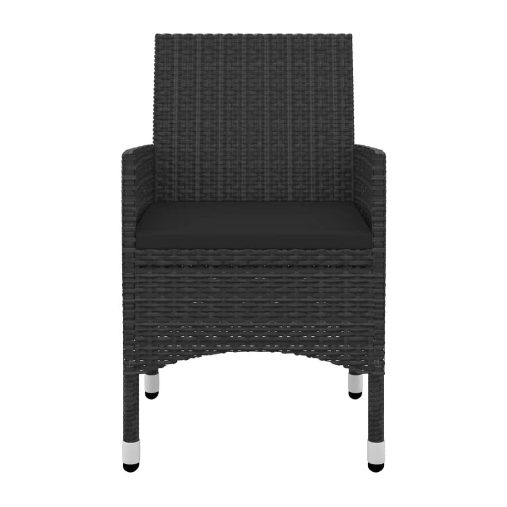 vidaXL 5 Piece Garden Dining Set Poly Rattan and Glass