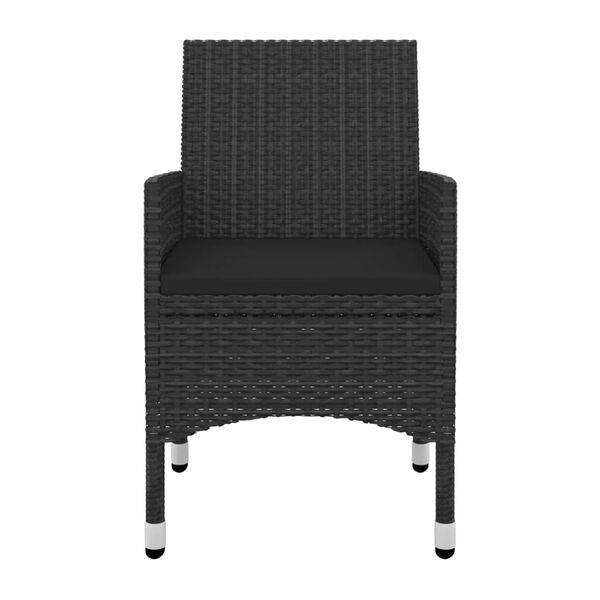vidaXL 5 Piece Garden Dining Set Poly Rattan and Glass
