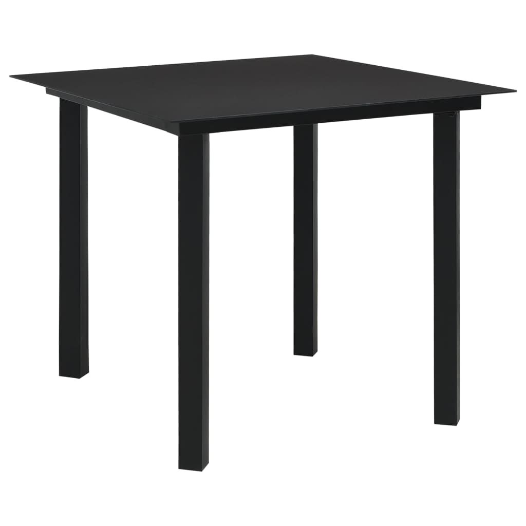 vidaXL 3 Piece Outdoor Dining Set PVC Rattan Black