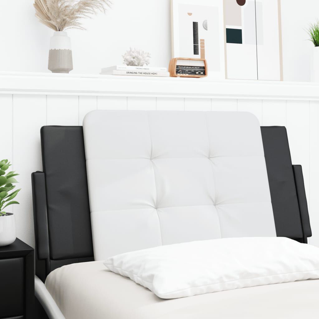 vidaXL Headboard Cushion "Zadar" White and Black 100 cm Faux Leather