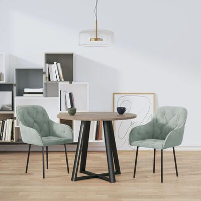 vidaXL Dining Chairs 2 pcs Light Grey Velvet