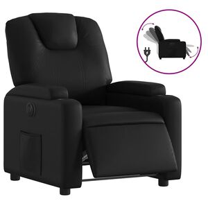 vidaXL Electric Recliner Chair Black Faux Leather