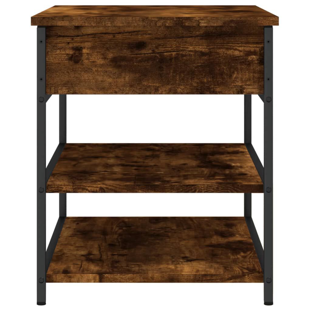 vidaXL Shoe Bench Smoked Oak 70x42.5x50 cm Engineered Wood