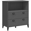 vidaXL Highboard VIKEN Anthracite Grey 80x40x200 cm Solid Wood Pine