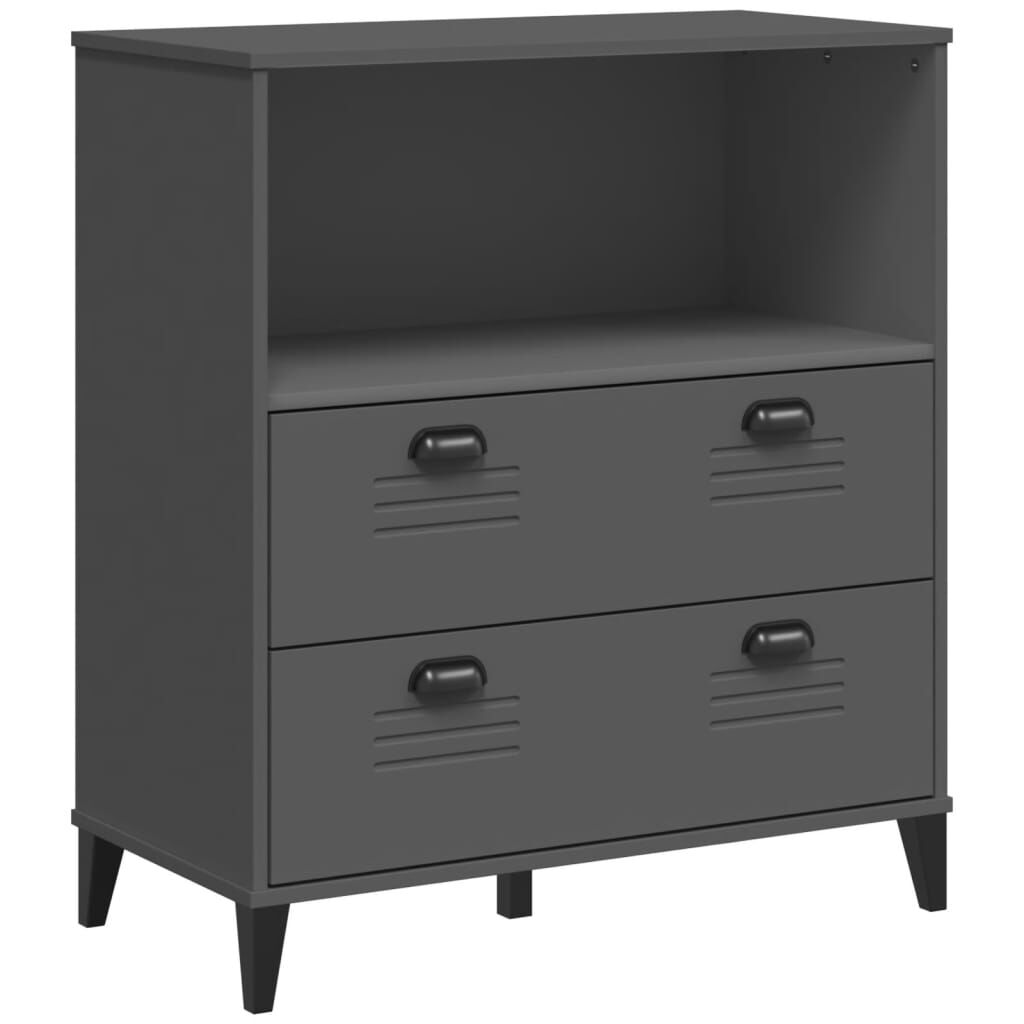 vidaXL Highboard VIKEN Anthracite Grey 80x40x200 cm Solid Wood Pine