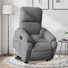 vidaXL Stand up Massage Recliner Chair Dark Grey Microfibre Fabric