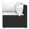 vidaXL 4 Piece Garden Lounge Set with Cushions Black Poly Rattan
