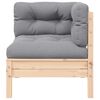 vidaXL 3 Piece Garden Lounge Set with Grey Cushions Solid Pinewood