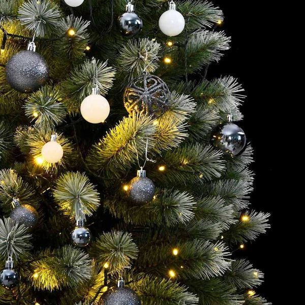 vidaXL Artificial Hinged Christmas Tree 150 LEDs & Ball Set 150 cm