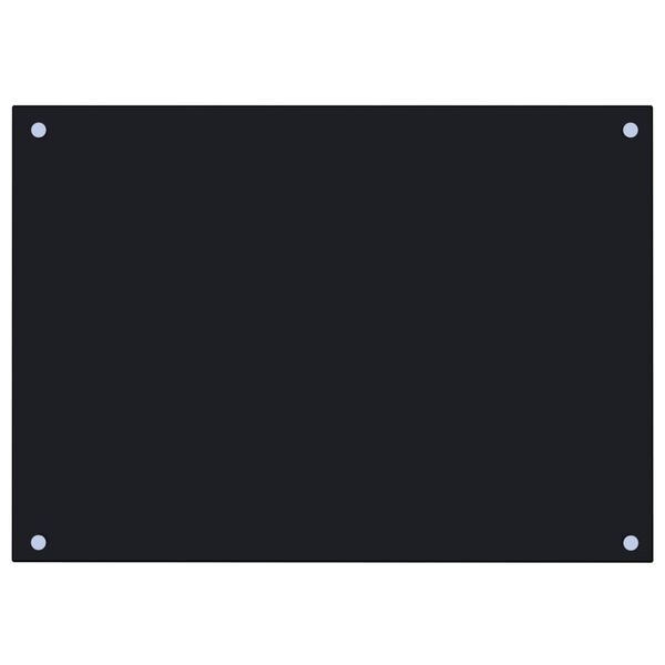 vidaXL Kitchen Backsplash Black 70 x 50 cm Tempered Glass