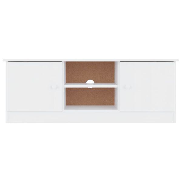 vidaXL TV Cabinet ALTA White 112x35x41 cm Solid Wood Pine