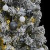 vidaXL Artificial Hinged Christmas Tree 300 LEDs & Ball Set 210 cm