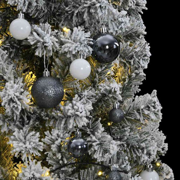 vidaXL Artificial Hinged Christmas Tree 300 LEDs & Ball Set 210 cm