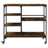 vidaXL Kitchen Trolley Smoked Oak 100x45x89.5 cm Engineered Wood