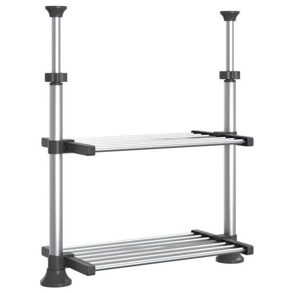 vidaXL Kitchen Shelf 50x25x(50-70) cm Aluminium