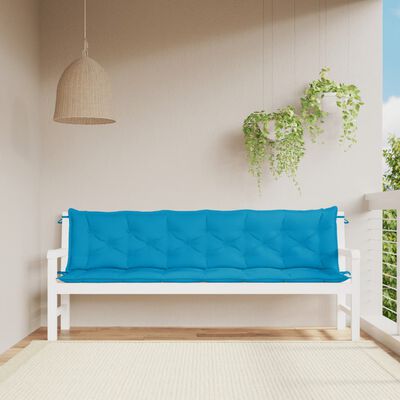 vidaXL Garden Bench Cushions 2 pcs Light Blue 200x50x7cm Oxford Fabric