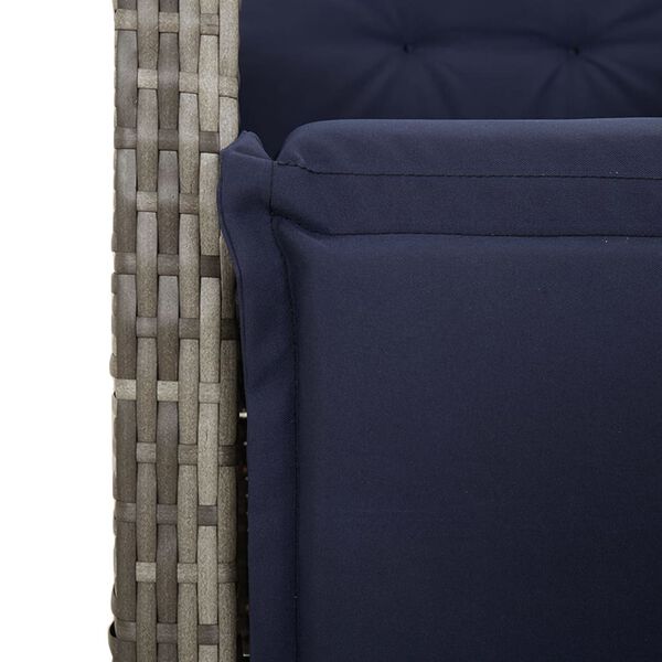 vidaXL 9 Piece Garden Dining Set with Cushions Grey Poly Rattan
