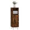 vidaXL Bathroom Cabinet Smoked Oak 30x30x100 cm Engineered Wood