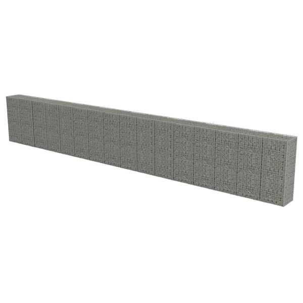 vidaXL Gabion Wall with Covers Galvanised Steel 900x50x150 cm