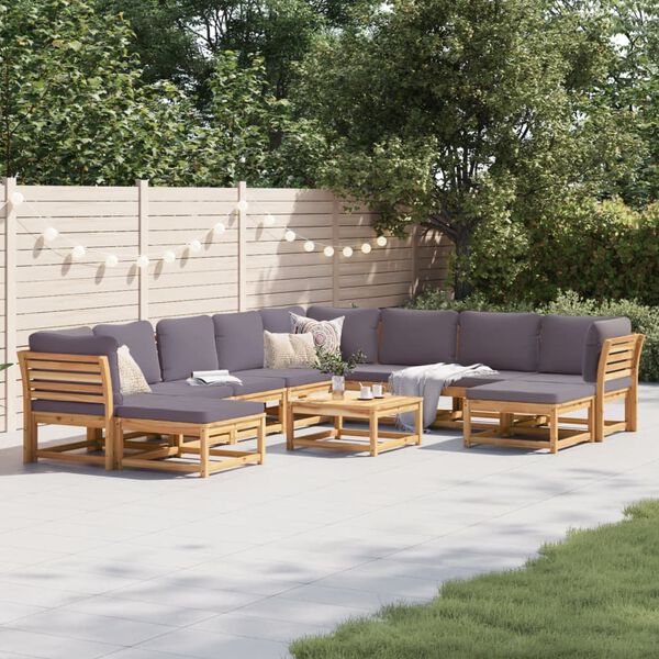 vidaXL 11 Piece Garden Lounge Set with Cushions Solid Wood Acacia
