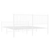 vidaXL Metal Bed Frame without Mattress with Footboard White 183x213cm