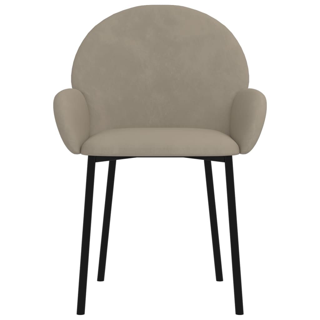 vidaXL Dining Chairs 2 pcs Light Grey Velvet