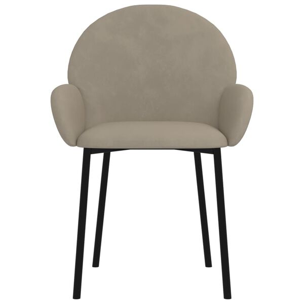 vidaXL Dining Chairs 2 pcs Light Grey Velvet