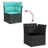 vidaXL 10 Piece Garden Sofa Set with Cushions Black Poly Rattan