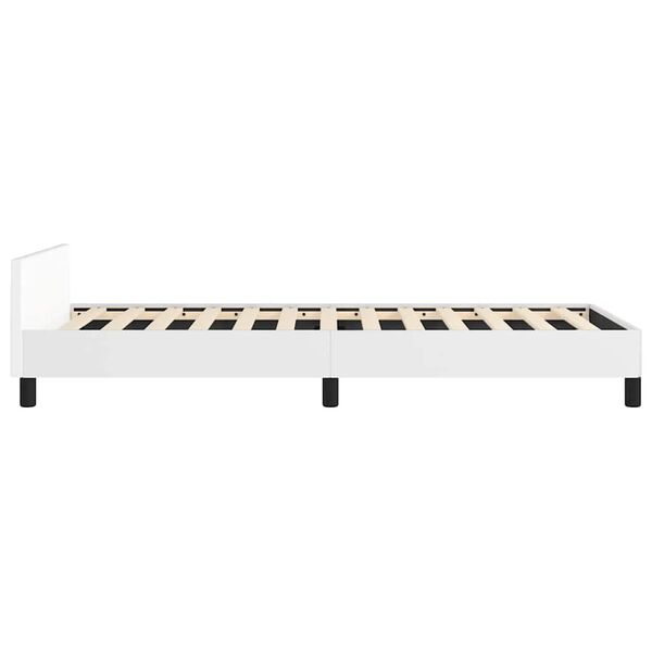 vidaXL Bed Frame without Mattress White Twin XL Faux Leather