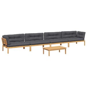 vidaXL 5 Piece Garden Pallet Sofa Set with Cushions Solid Wood Acacia