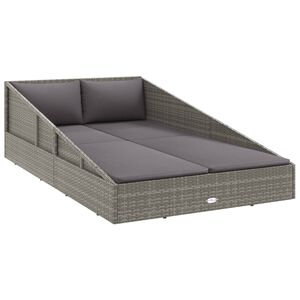 vidaXL Garden Bed Grey 110x200 cm Poly Rattan