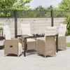 vidaXL Garden Dining Set with Cushion 5 pcs Beige Poly Rattan