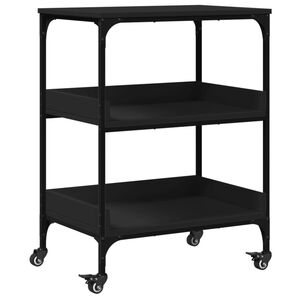 vidaXL Kitchen Trolley Black 60x41x80.5 cm Engineered Wood