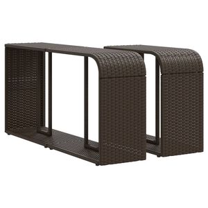 vidaXL Storage Shelves 2 pcs Brown Poly Rattan