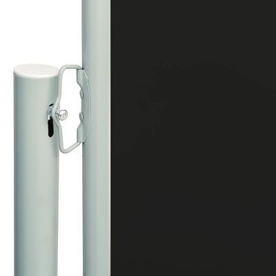vidaXL Patio Retractable Side Awning 200x600 cm Black