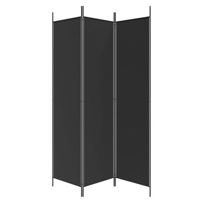 vidaXL 3-Panel Room Divider Black 150x200 cm Fabric