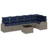 vidaXL Garden Sofa Set Grey Poly Rattan
