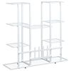 vidaXL Flower Stand 94.5x25x89 cm White Iron