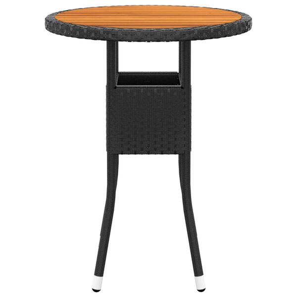 vidaXL 3 Piece Garden Dining Set Poly Rattan Black