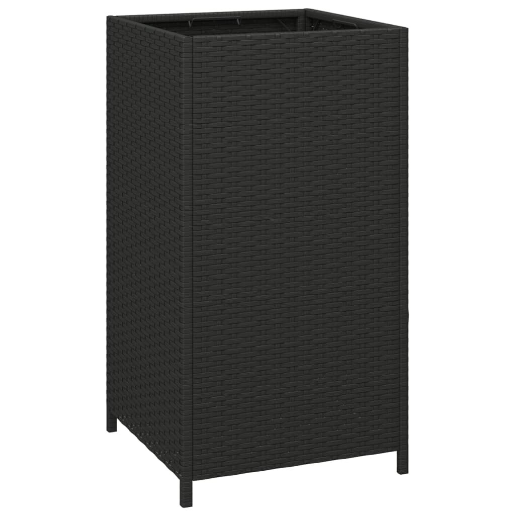 vidaXL Trash Bin Black 40x40x80 cm Poly Rattan