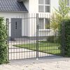 vidaXL Double Gate with Lock Grey 299.5 x 249.5 cm Steel