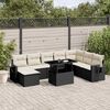 vidaXL 8 Piece Garden Sofa Set with Cushions Black Poly Rattan