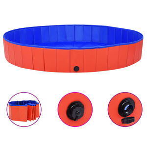 vidaXL Foldable Dog Swimming Pool Red 200x30 cm PVC
