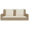 vidaXL Swing Bench with Cushions Beige 119x56x48 cm Poly Rattan