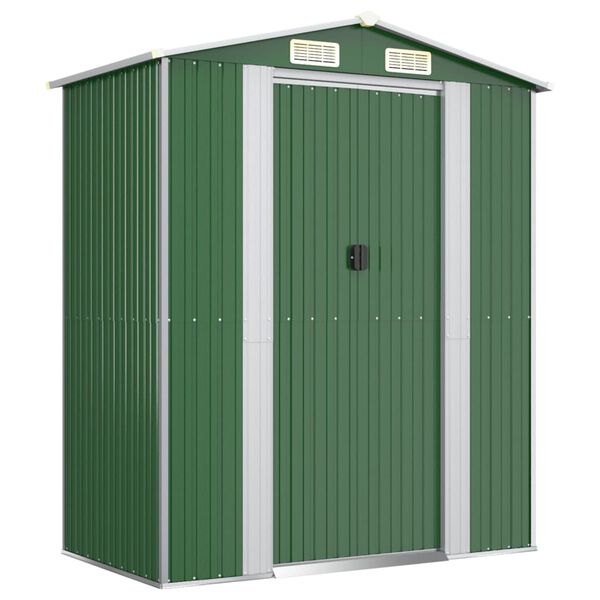 vidaXL Garden Shed Green 192x108x223 cm Galvanised Steel