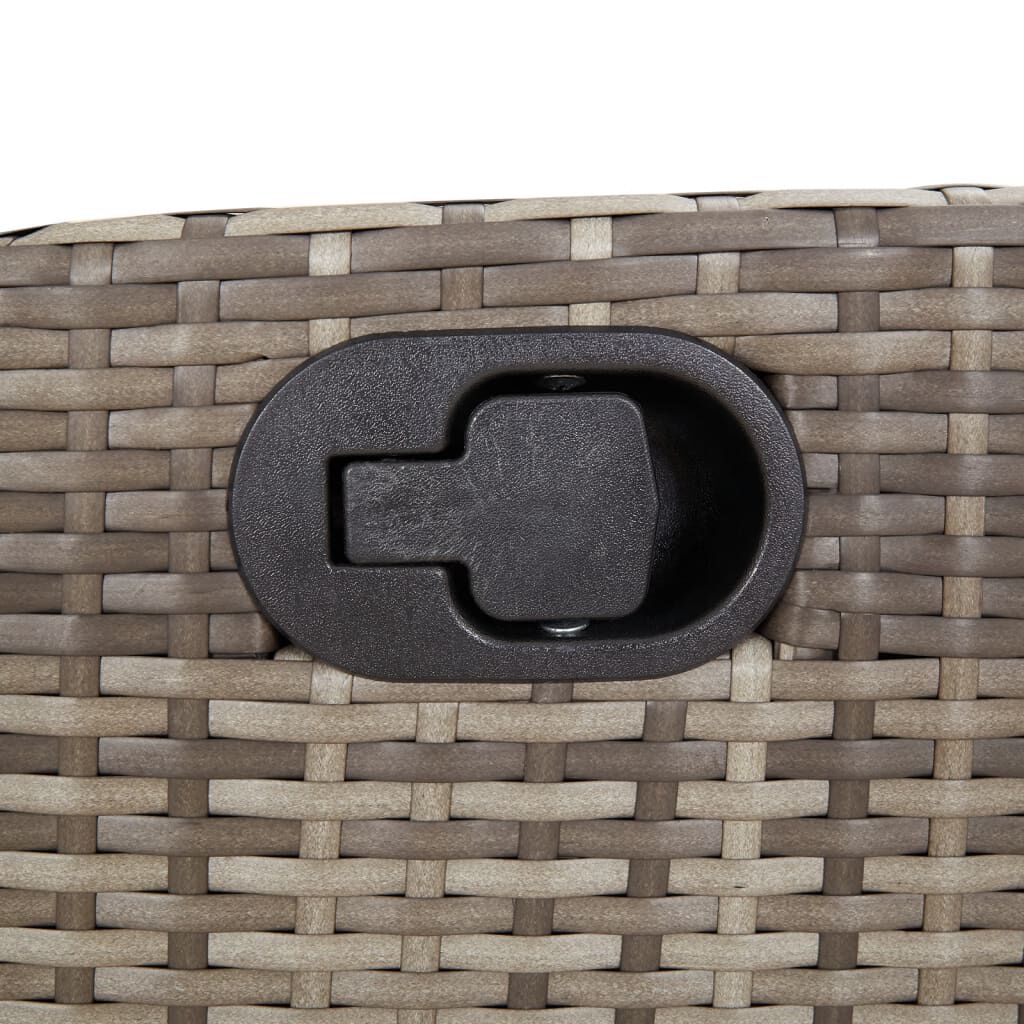 vidaXL Reclining Garden Chair with Cushions Grey Poly Rattan