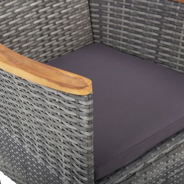 vidaXL 5 Piece Garden Dining Set Grey