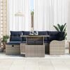 vidaXL Garden Sofa Set with Cushion 7 pcs Grey Poly rattan