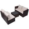 vidaXL 5 Piece Garden Lounge Set with Cushions Poly Rattan Brown