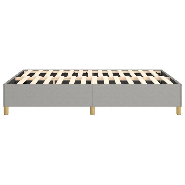 vidaXL Bed Frame without Mattress Light Grey Queen Fabric (US Only)